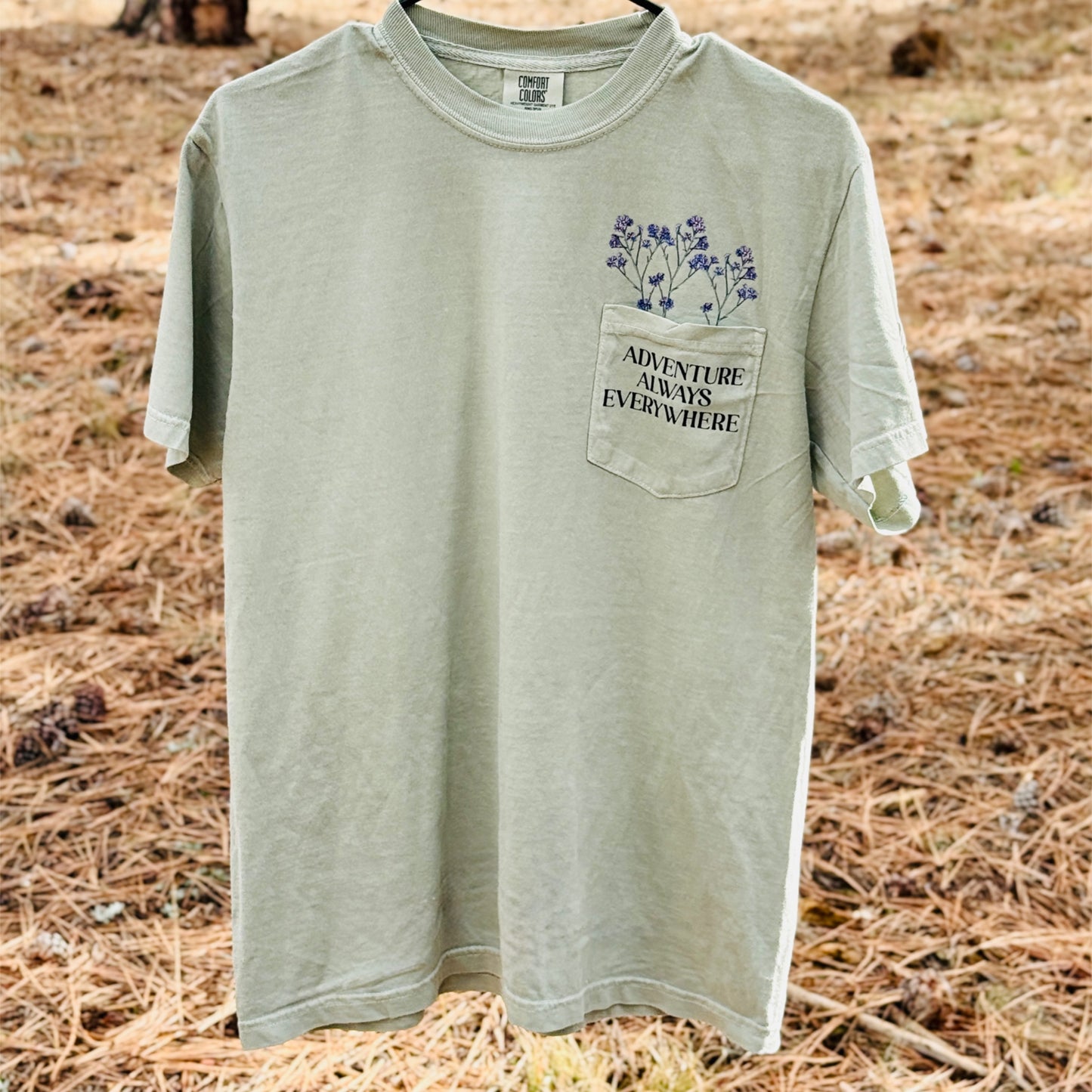 Adventure Everywhere Always - Wildflower Pocket Tee