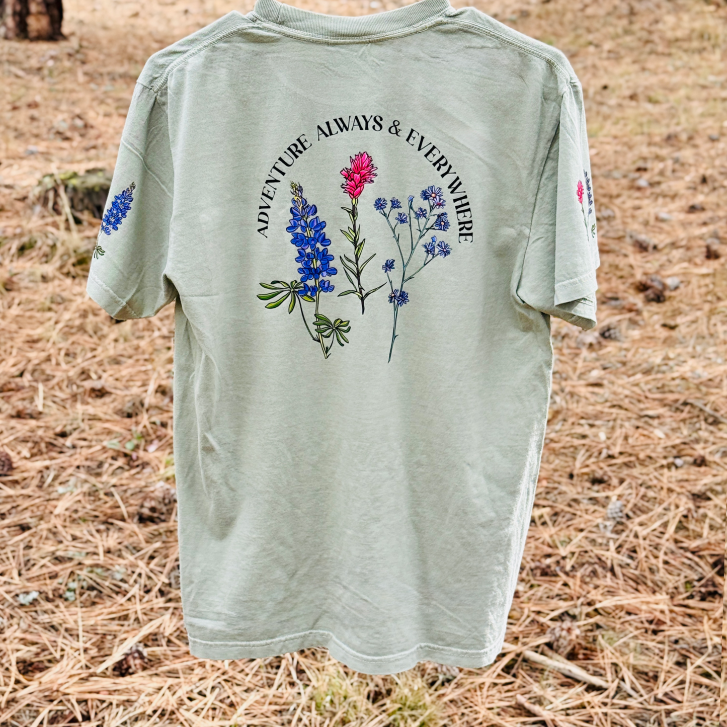Adventure Everywhere Always - Wildflower Pocket Tee