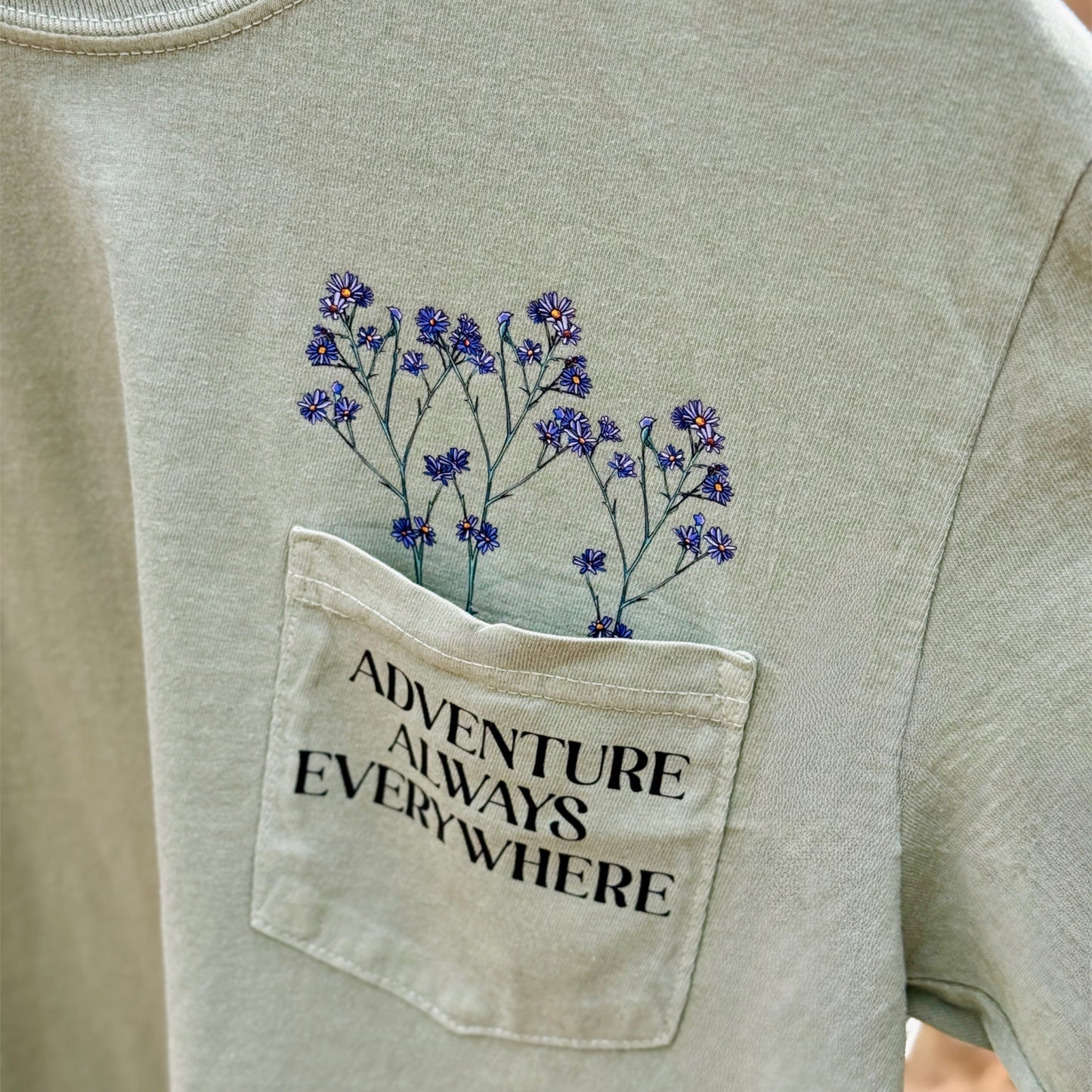 Adventure Everywhere Always - Wildflower Pocket Tee