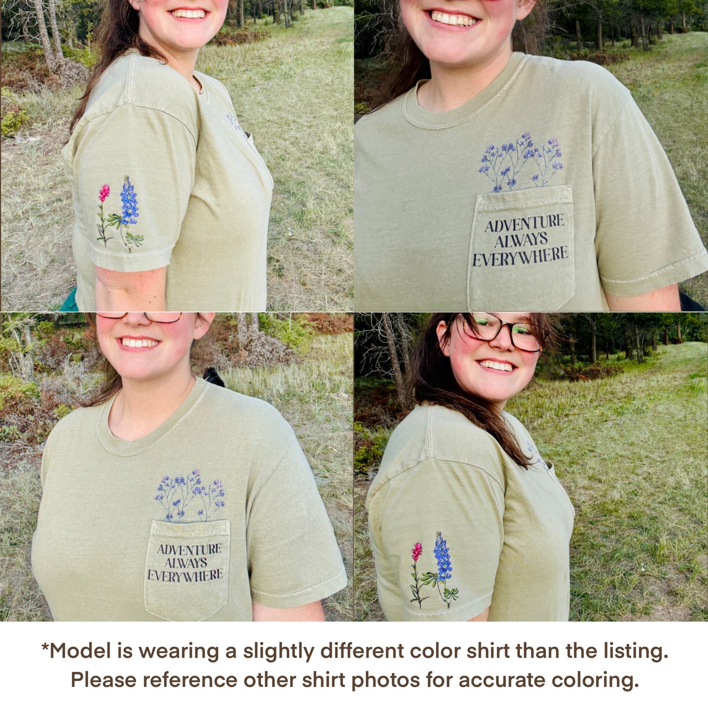 Adventure Everywhere Always - Wildflower Pocket Tee