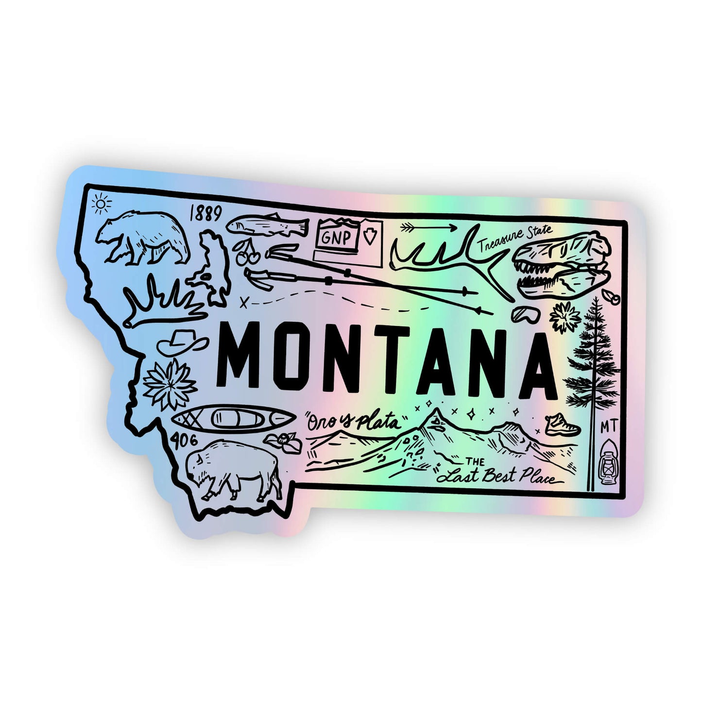 Holographic Montana Sketch Sticker