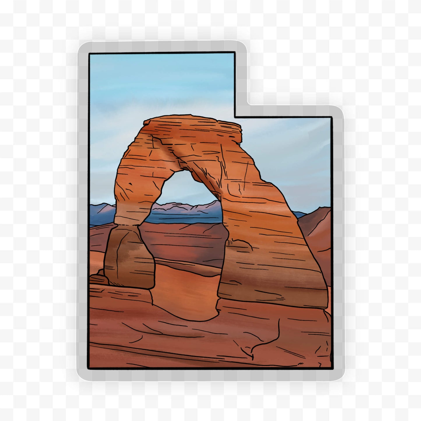 Utah Arches National Park State Shape Sticker