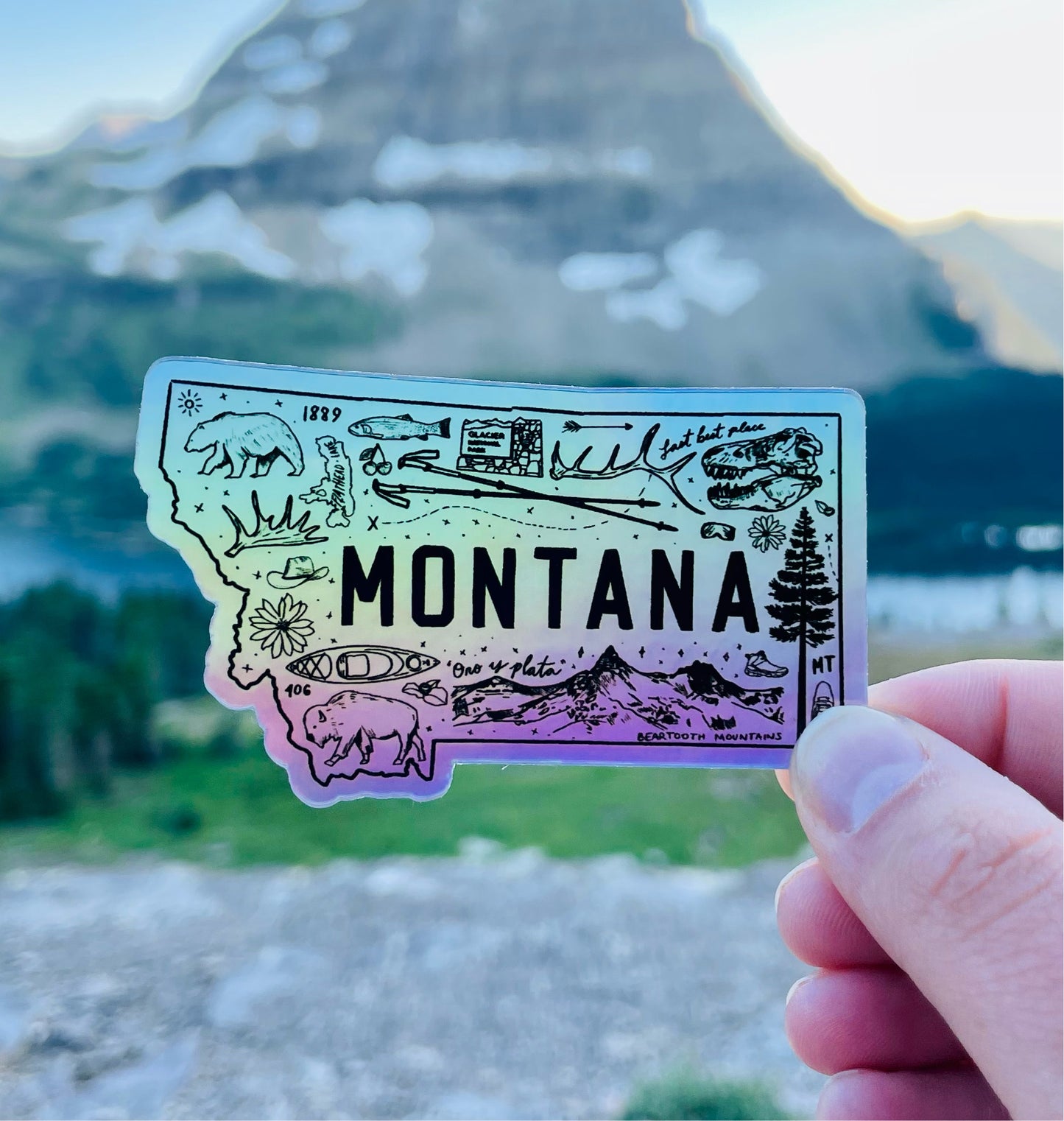 Holographic Montana Sketch Sticker