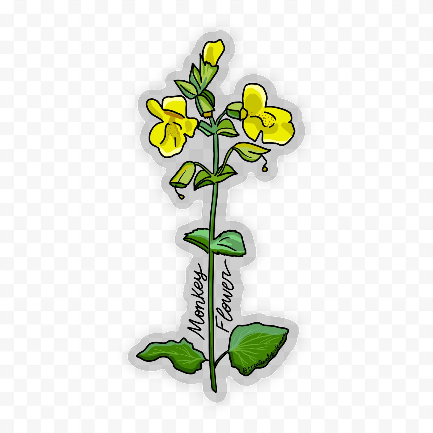 Monkey Flower Wildflower Sticker 4.5"