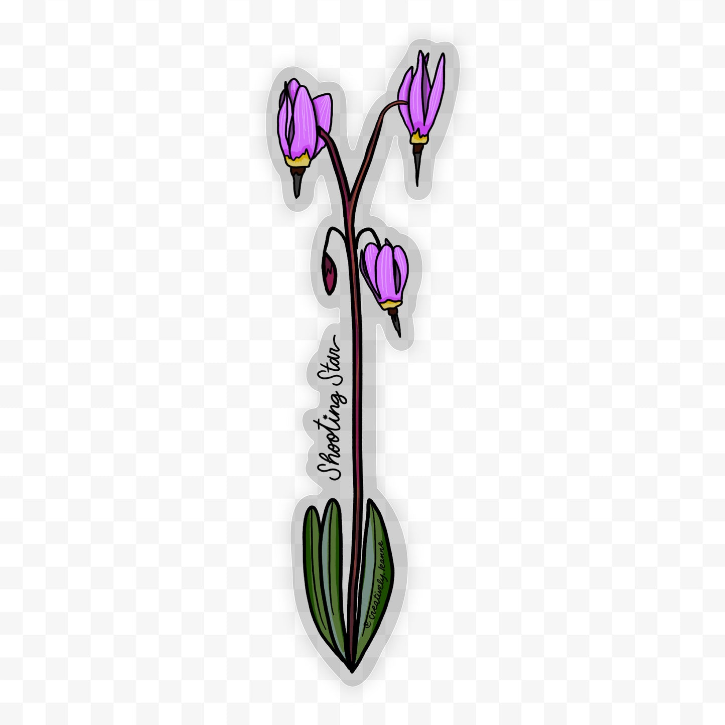 Shooting Star Wildflower Sticker 6"
