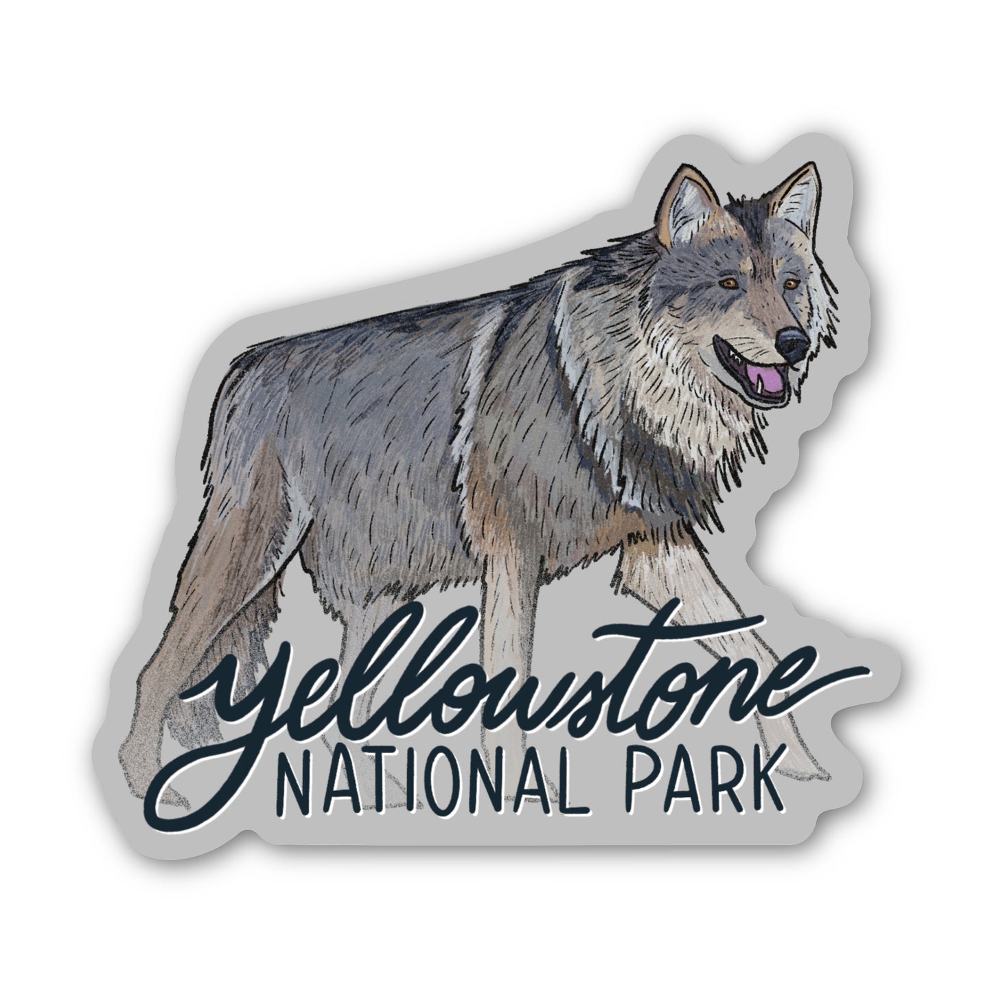 Gray Wolf Sticker - Yellowstone National Park
