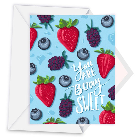 "You Are Berry Sweet" Greeting Card – Featuring Hand-Drawn Berries