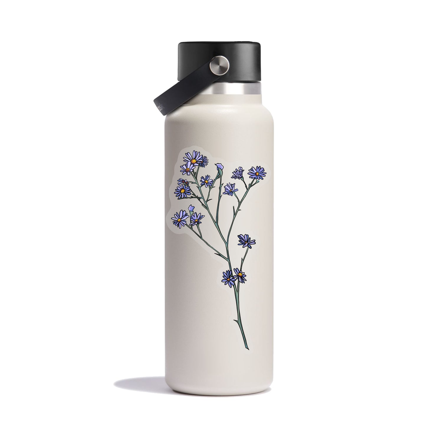 Blue Aster Wildflower Sticker 6"