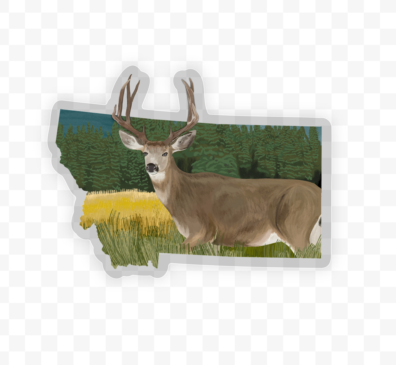 Montana Mule Deer Sticker