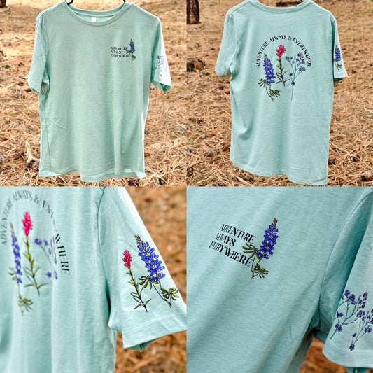 Adventure Everywhere Always - Wildflower Tee (NO POCKET)