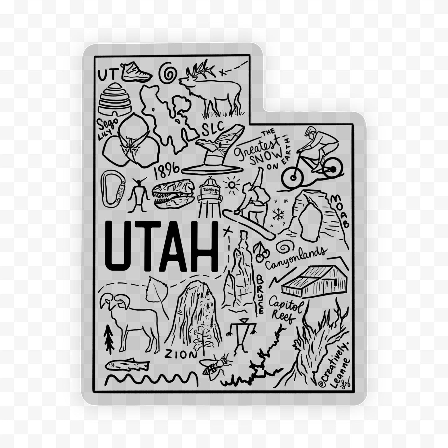 Utah Sticker Clear
