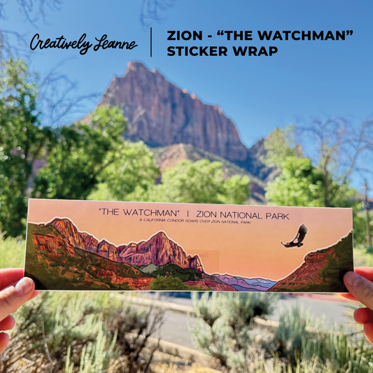 Zion National Park Sticker Wrap - "The Watchman- Sunset"