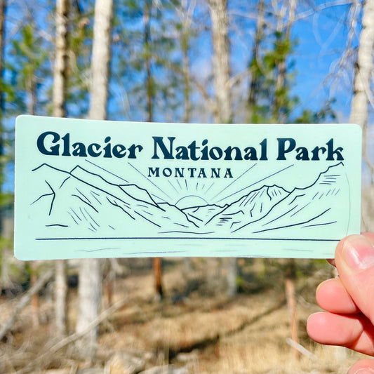 Glacier National Park Sunburst Sticker (Rectangle)