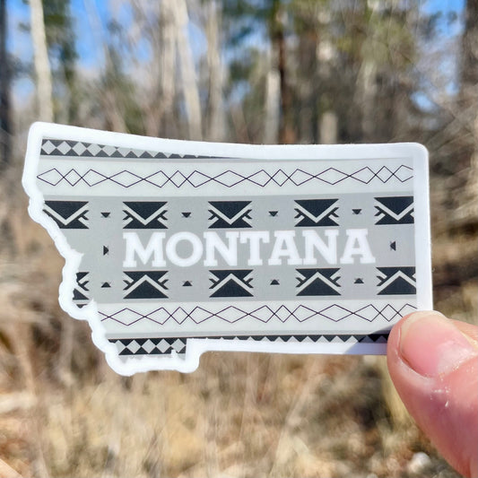 Boho Pattern Montana - Montana State Sticker