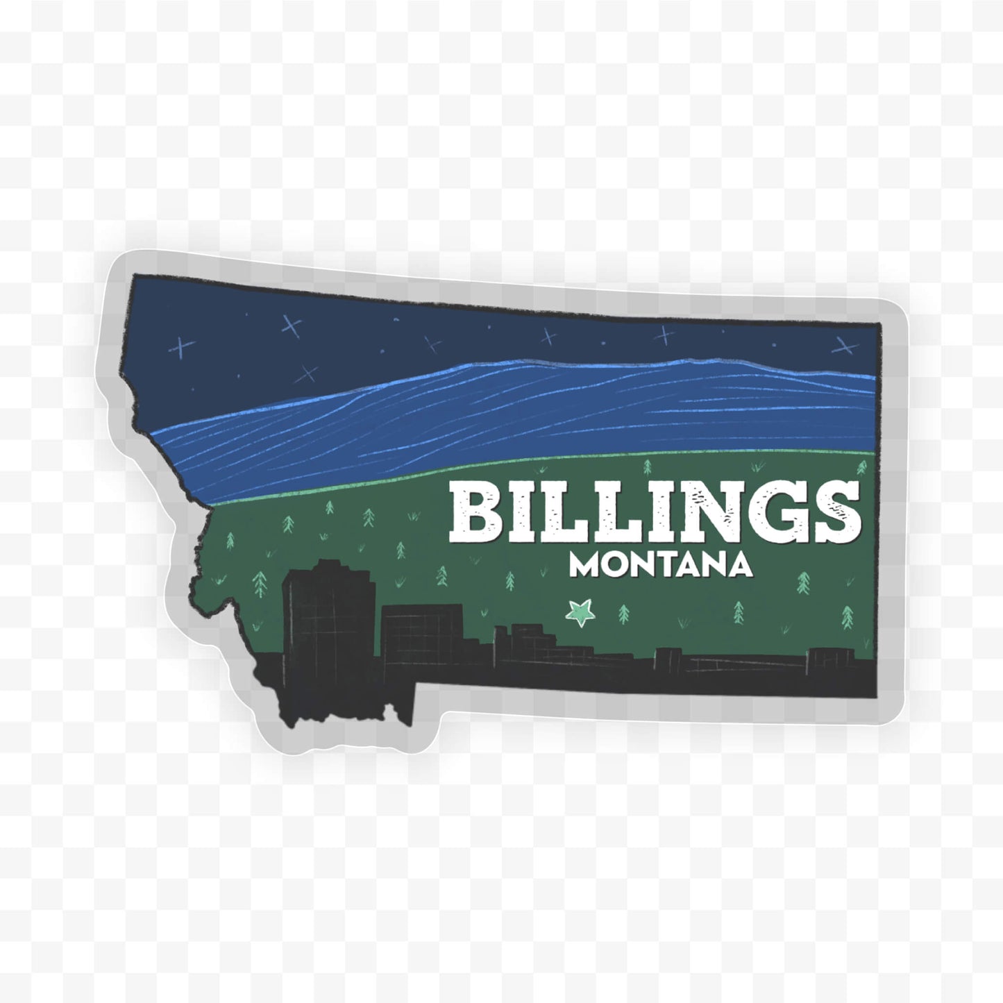 Billings Montana State Shape Sticker